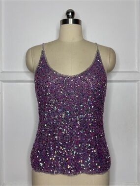 Chaudry KC purple sequin cami